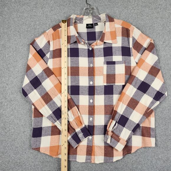 Disney Mickey Mouse and Friends Women's Shirt Flannel Button Up Long Sleeve L - Picture 6 of 9